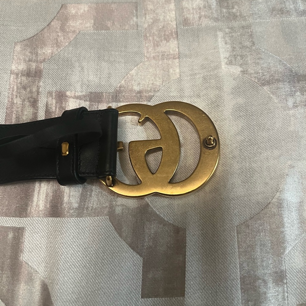 Gucci GG Marmont Leather Belt in Smooth Black Leather w/ Dustbag - Picture 4 of 8